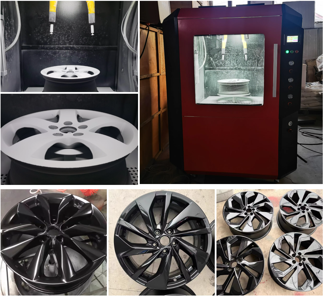 Automatic Industrial Car Wheel Powder Coating Painting Equipment with Spray Booth
