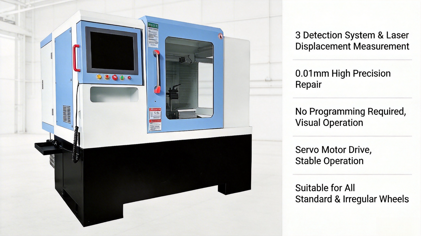 ALLOY WHEEL & RIM DIAMOND CUTTING REPAIR CNC LATHE MACHINE